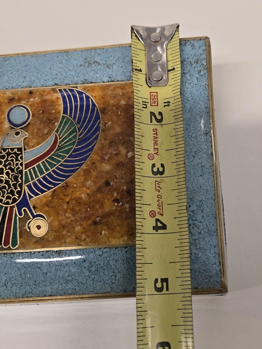 Egyptian Revival cloisonné enamel trinket box